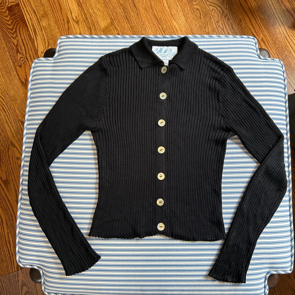 Calle Del Mar long sleeve cardigan black medium